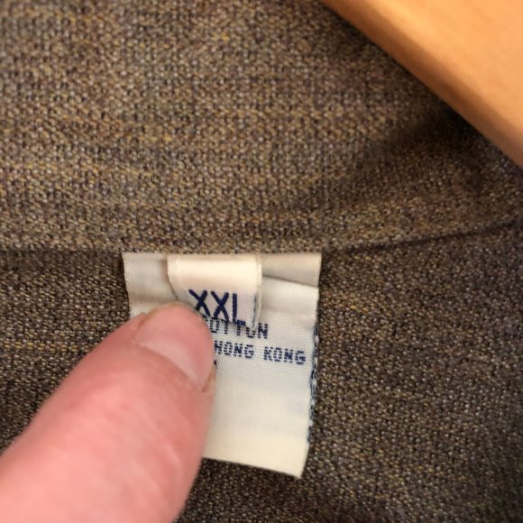 Tan Light Brown Button Down Long Sleeve Shirt XXL - Picture 7 of 9